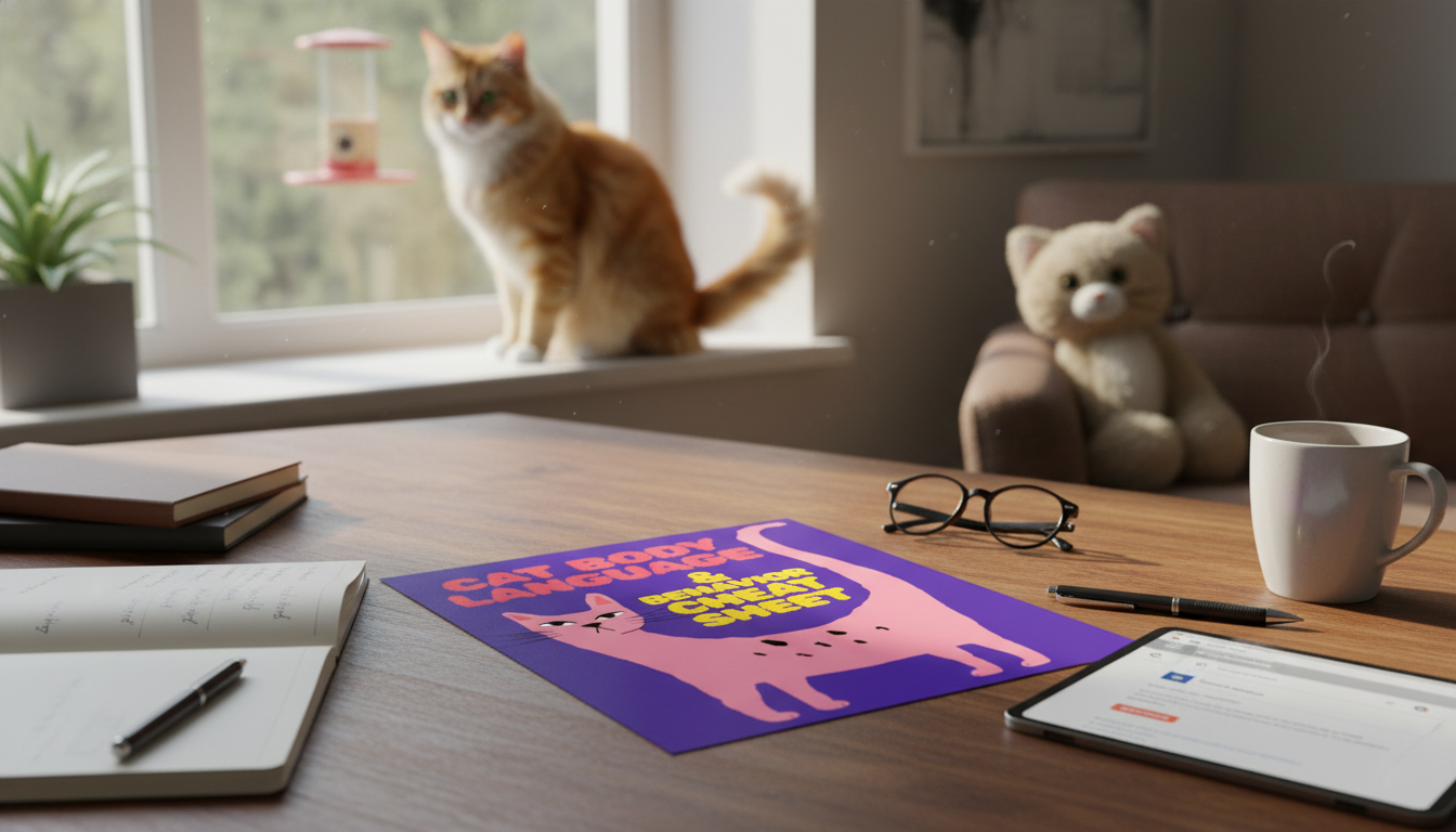 Printable Cat Body Language Cheat Sheet: Tails, Ears, Meows