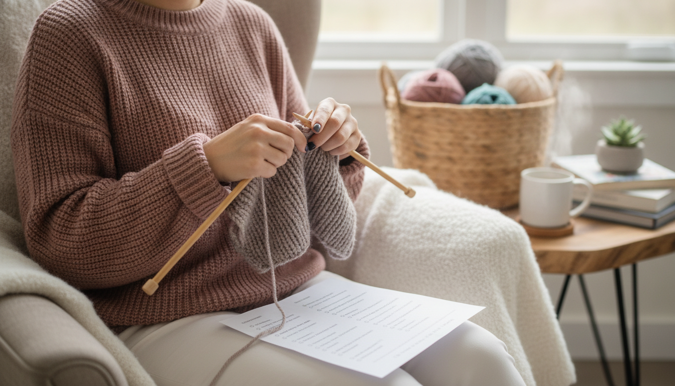 Stress-Relief Knitting Checklist for Calm, Repeatable Sessions